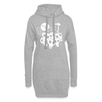 Seelen Katze - Hoodie-Kleid - Grau meliert - Vorne