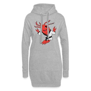 Shrimp Jitsu Arts martiaux mixtes - Sweat-shirt à capuche long Femme - gris chiné - Devant