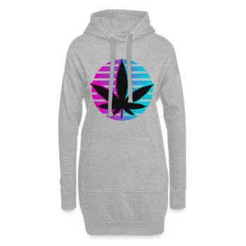 Kiffen Gras Kiffer Cannabis 420 Neon - Hoodie-Kleid - Grau meliert - Vorne