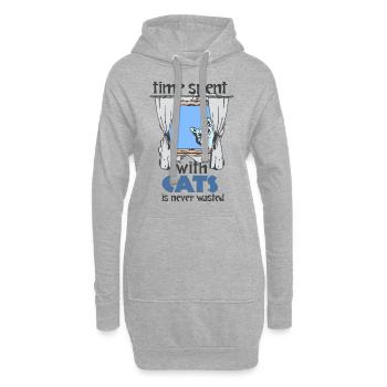 CAT, Cats, Kittens, Gift, Gift Idea - Hoodie Dress - heather grey - Front
