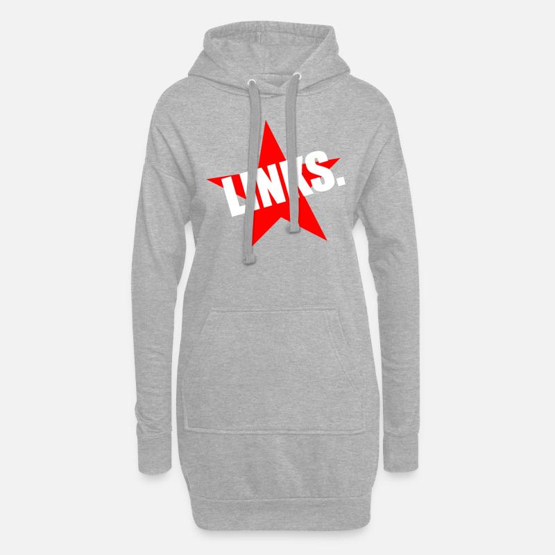 Links - Hoodie-Kleid - Grau meliert
