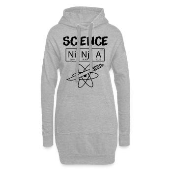 Wissenschaft Ninja - Hoodie-Kleid - Grau meliert - Vorne
