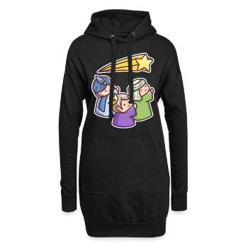 Heilige drei Könige Morgenland Weihnacht Geschenk - Hoodie-Kleid - Schwarz - Vorne
