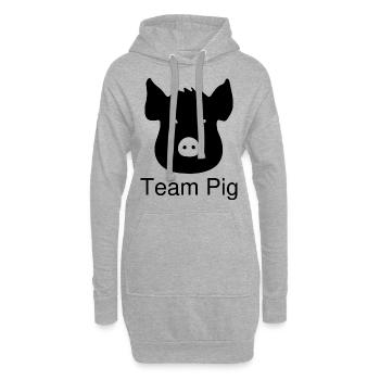 HBL Team Pig black 1b1d3964bd25233fd7111078634ff07 - Sweat-shirt à capuche long Femme - gris chiné - Devant