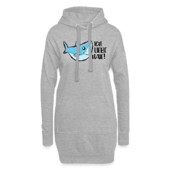 Ich liebe Haie weißer Hai Meerestier Tierschutz - Hoodie-Kleid - Grau meliert - Vorne