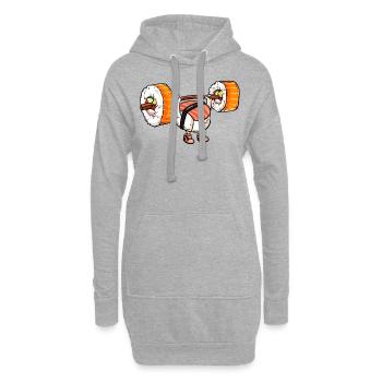 Sushi Sport Fitness Athlète Japonais Maki Gym - Sweat-shirt à capuche long Femme - gris chiné - Devant
