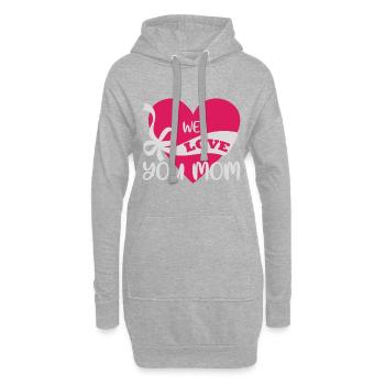 WE LOVE YOU MOM - Hoodie-Kleid - Grau meliert - Vorne