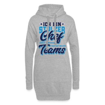 Chef T Shirt stolzer Chef eines fantastischen Team - Hoodie-Kleid - Grau meliert - Vorne