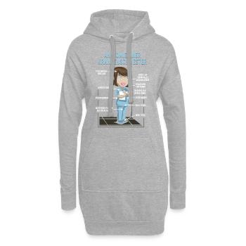 Anatomie einer Krankenschwester - Krankenpflegerin - Hoodie-Kleid - Grau meliert - Vorne