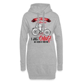 Traktoren Lustige Sprüche Cool Bauer Geschenkidee - Hoodie-Kleid - Grau meliert - Vorne