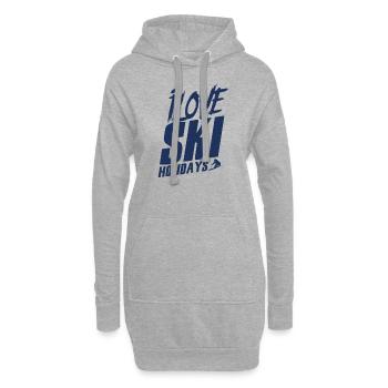 Vacances d'hiver ski vacances ski vacances ski école de ski - Sweat-shirt à capuche long Femme - gris chiné - Devant