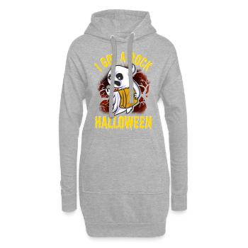 J'ai un rocher d'Halloween - Sweat-shirt à capuche long Femme - gris chiné - Devant
