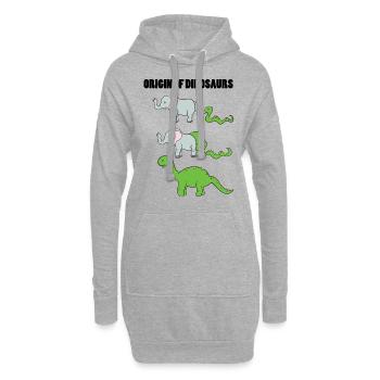 Elefant Schlange Dino - Hoodie-Kleid - Grau meliert - Vorne