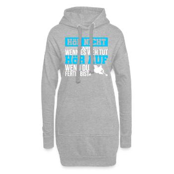 Hör nicht auf wenn es weh tut - Hoodie-Kleid - Grau meliert - Vorne