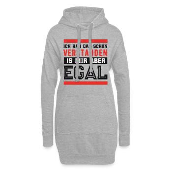 Ich Hab Das Schon Verstanden ist mir nur egal - Hoodie-Kleid - Grau meliert - Vorne