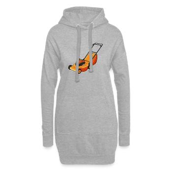Rasen Mähen Rasenmäher Garten Gärtner Rasentraktor - Hoodie-Kleid - Grau meliert - Vorne