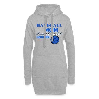 Handball maman comme une maman ordinaire mais plus fort - Sweat-shirt à capuche long Femme - gris chiné - Devant
