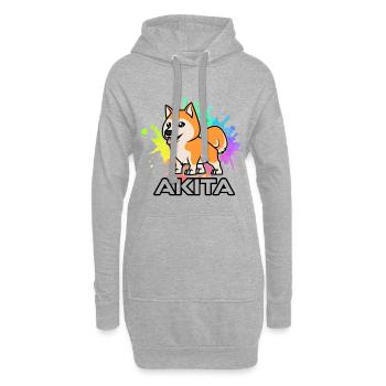 Akita - Sweat-shirt à capuche long Femme - gris chiné - Devant