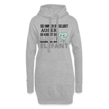 Éléphants Cadeaux - Sweat-shirt à capuche long Femme - gris chiné - Devant