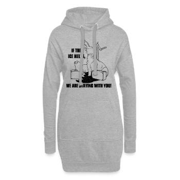 Réchauffement climatique de l'ours polaire - Sweat-shirt à capuche long Femme - gris chiné - Devant