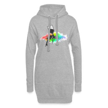peinture - Sweat-shirt à capuche long Femme - gris chiné - Devant