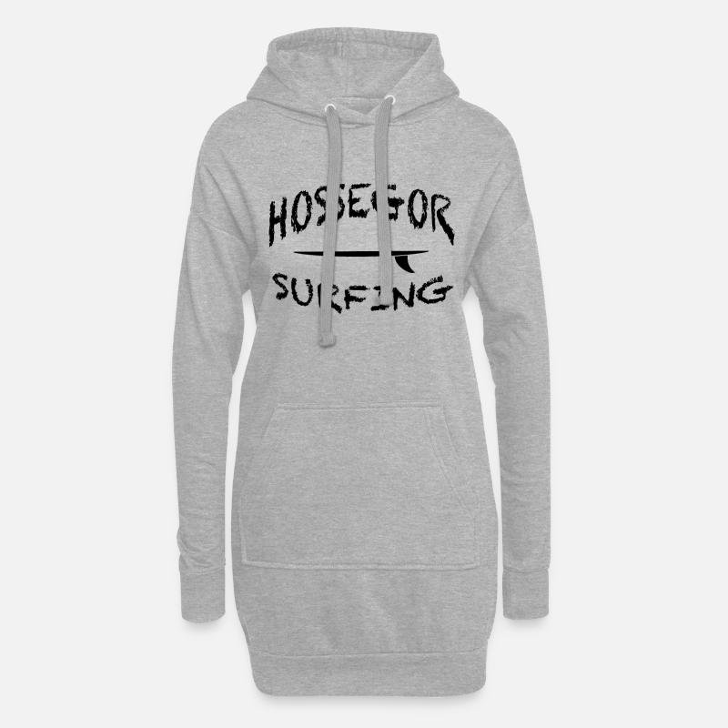 Surf Spot in Hossegor in Frankreich Geschenkidee - Hoodie-Kleid - Grau meliert