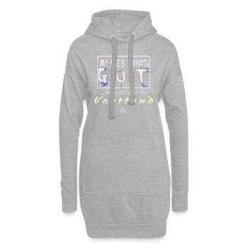 Vorstand - Hoodie-Kleid - Grau meliert - Vorne