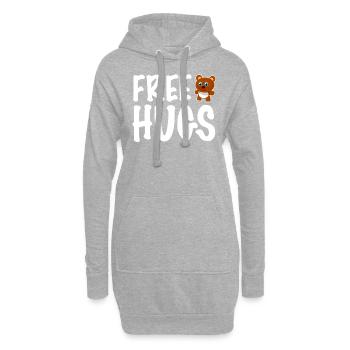Câlin gratuit ours - Sweat-shirt à capuche long Femme - gris chiné - Devant