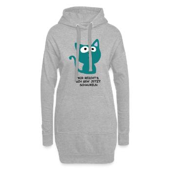 Süße Katze - Mir reichts, ich geh jetzt schaukeln - Hoodie-Kleid - Grau meliert - Vorne