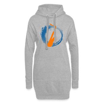 Saxophone Jazz Musicien Instruments - Sweat-shirt à capuche long Femme - gris chiné - Devant