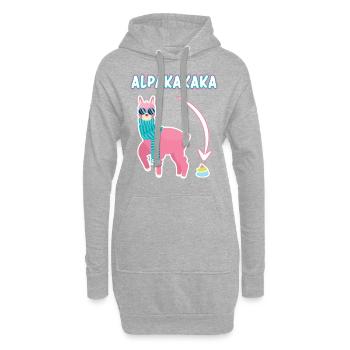 Alpakakaka Alpaka Lama Kaka - Hoodie-Kleid - Grau meliert - Vorne