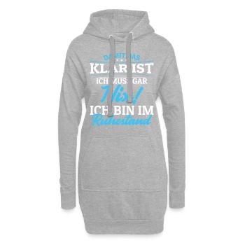 Ich muss Gar Nix! Ich bin im Ruhestand Rentner - Hoodie-Kleid - Grau meliert - Vorne