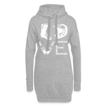 dirt bike love motorcycle - Hoodie-Kleid - Grau meliert - Vorne