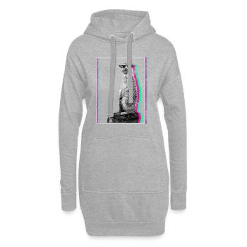 Cooles Erdmännchen Surikate Meerkat Geschenk - Hoodie-Kleid - Grau meliert - Vorne
