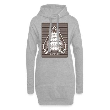 VIMANA Alte Indische Flugmaschine UFO Geschenk - Hoodie-Kleid - Grau meliert - Vorne