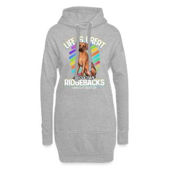 Rhodesian Ridgeback - Sweat-shirt à capuche long Femme - gris chiné - Devant