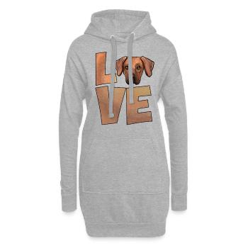 Rhodesian Ridgeback - Sweat-shirt à capuche long Femme - gris chiné - Devant