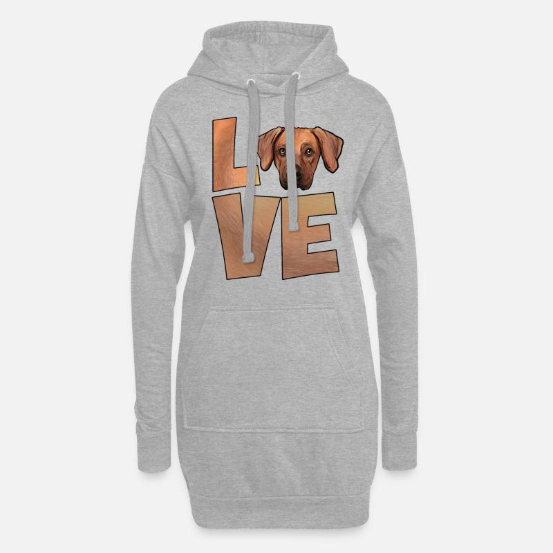 Rhodesian Ridgeback - Hoodie-Kleid - Grau meliert