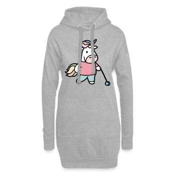 Einhorn mit Jojo - Hoodie-Kleid - Grau meliert - Vorne