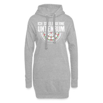 Dart Darts darten Dartscheibe Spruch Geschenk - Hoodie-Kleid - Grau meliert - Vorne