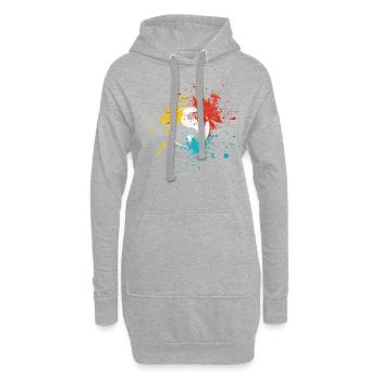 Yin Yang - Sweat-shirt à capuche long Femme - gris chiné - Devant
