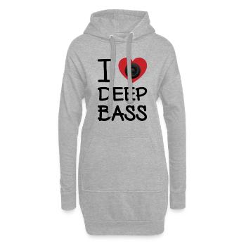 J'ADORE LA BASSE PROFONDE - Sweat-shirt à capuche long Femme - gris chiné - Devant