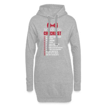 Bachelor check-list - Sweat-shirt à capuche long Femme - gris chiné - Devant