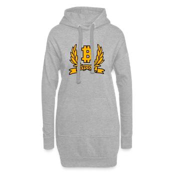 Bitcoin - Sweat-shirt à capuche long Femme - gris chiné - Devant