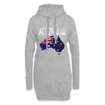 Australie - Sweat-shirt à capuche long Femme - gris chiné - Devant