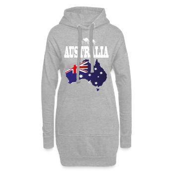 Australie kangourou - Sweat-shirt à capuche long Femme - gris chiné - Devant
