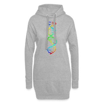 buntes Deoxyribonukleinsäure DNA-Molekül Modell - Hoodie-Kleid - Grau meliert - Vorne