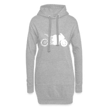 Motorrad Liebe Motorradfahrer Herz Biker Bikeliebe - Hoodie-Kleid - Grau meliert - Vorne