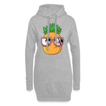 Ananas Strand Sonnenbrille Hawaii Aloha Cool - Hoodie-Kleid - Grau meliert - Vorne