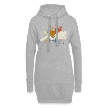 Taucher retro - Hoodie-Kleid - Grau meliert - Vorne